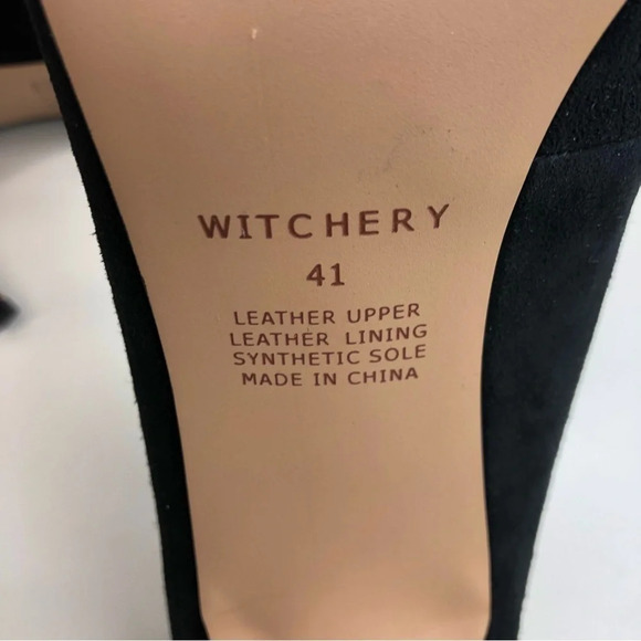 WITCHERY Black Suede Heels Size 41 - Picture 6 of 7